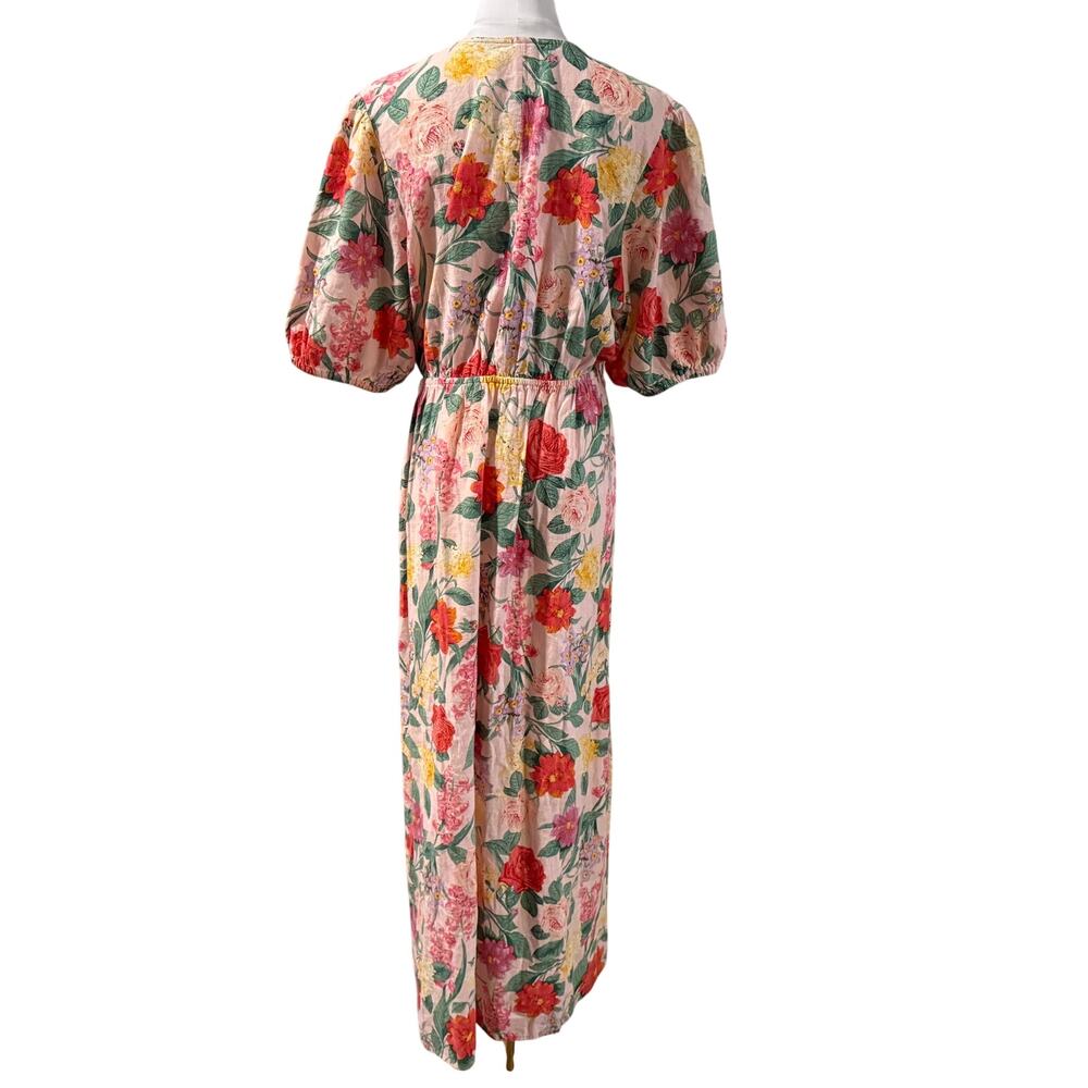 Old Navy Linen Blend Floral Pink Maxi Dress XL Cottage Coquette Resort Garden - Picture 3 of 9